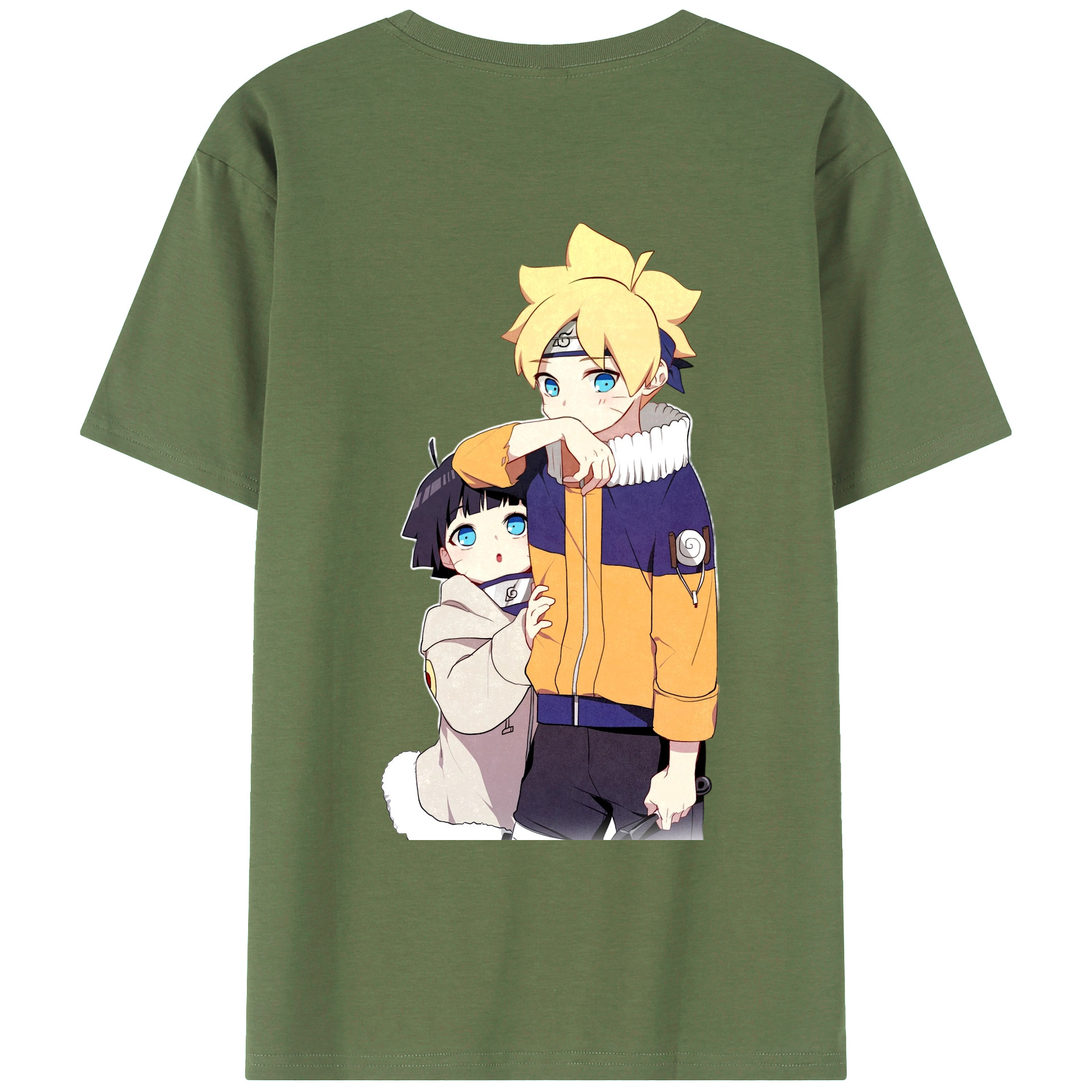 （画像用） NARUTO -ナルト- うずまき ボルト Uzumaki Boruto 綿100％ メンズ半袖Tシャツ（バックプリント） 通気性
